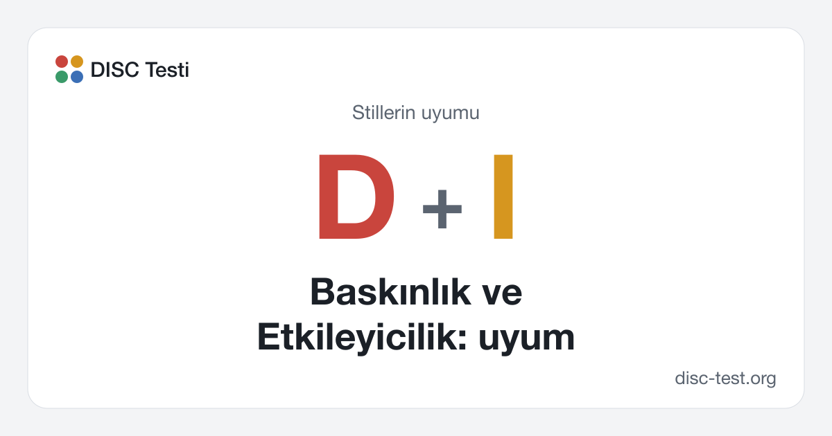 Baskınlık ve Etkileyicilik: uyum