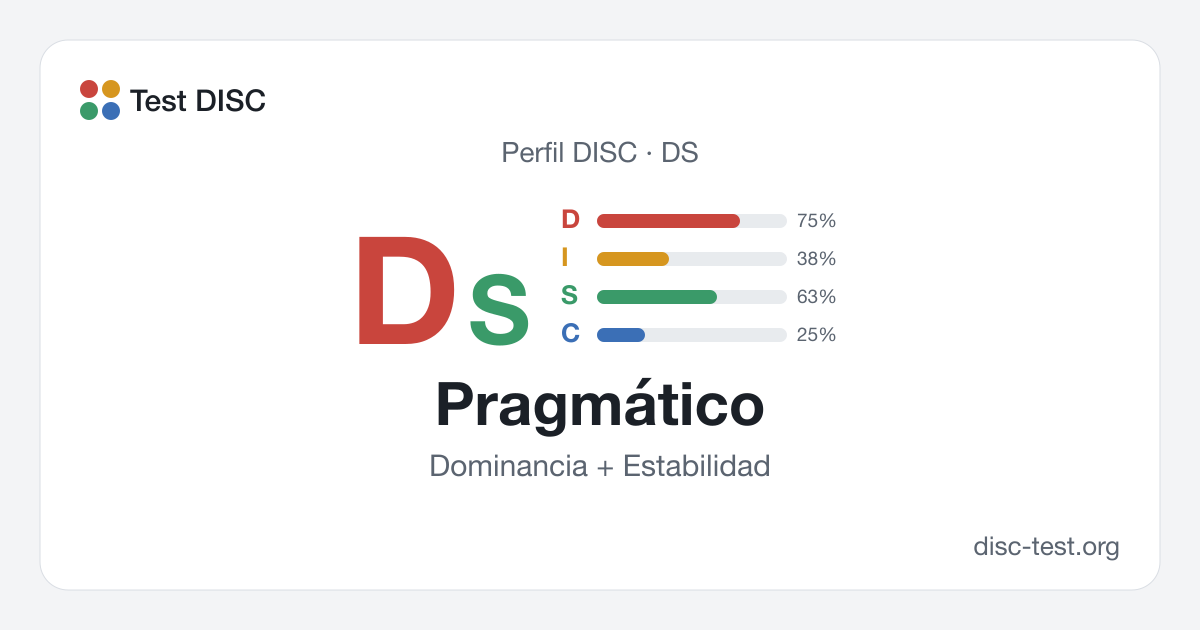 Pragmático (DS): perfil DISC · Dominancia + Estabilidad
