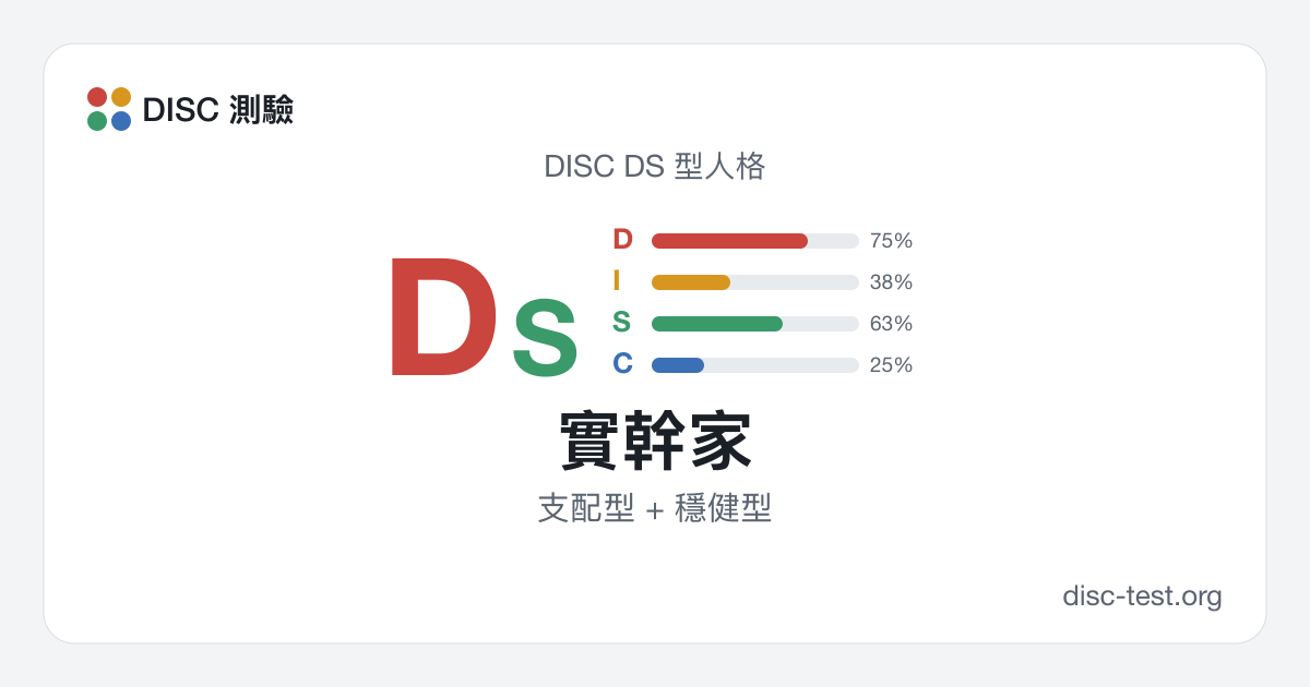 實幹家（DISC DS 型） · 支配型 + 穩健型
